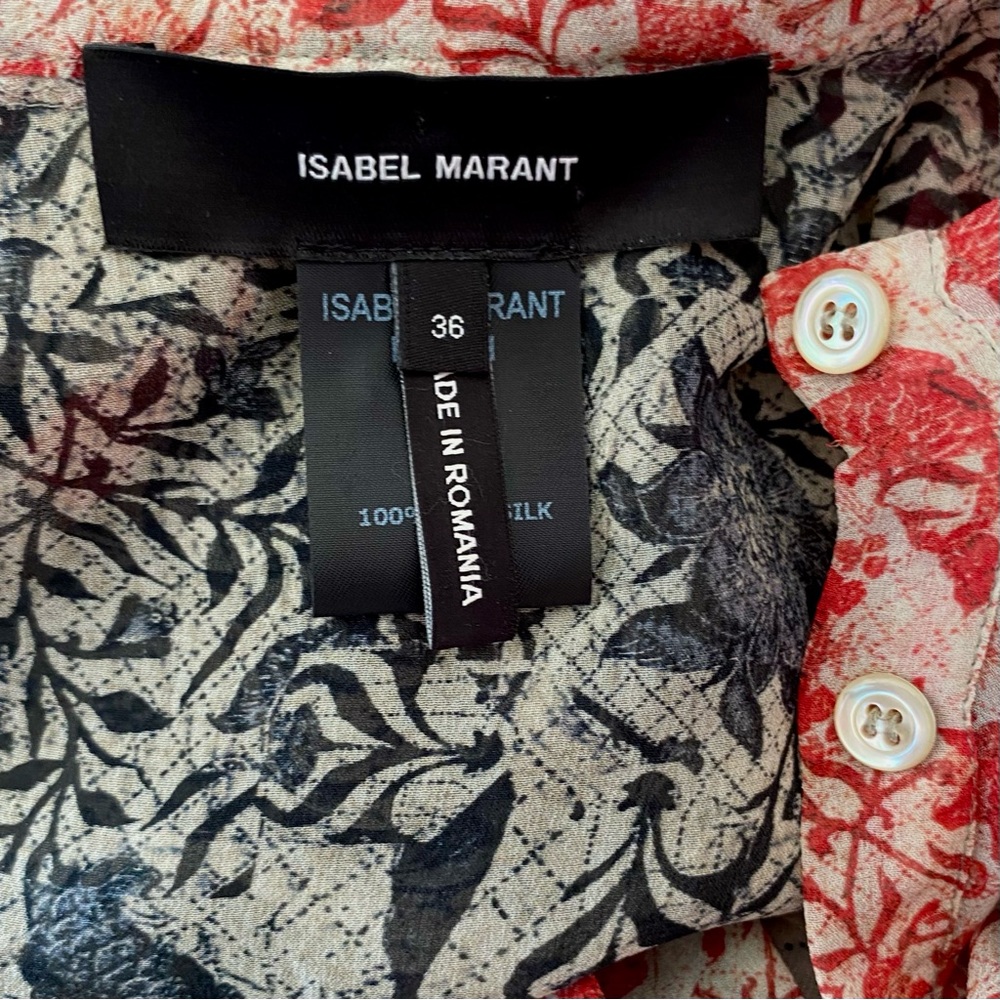 Isabel Marant 100% silk floral patterned long sleeve midi dress. ❤️ - Picture 5 of 7